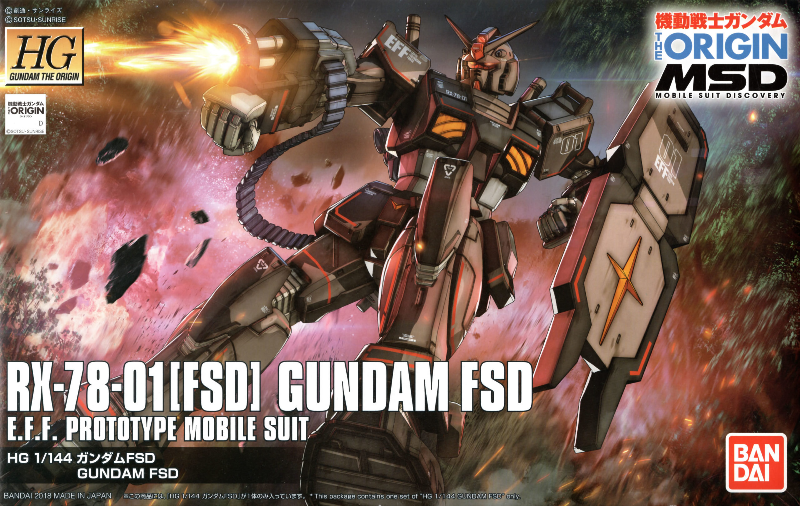 HG ORIGIN RX-78-01[FSD] GUNDAM FSD E.F.F. PROTOTYPE MOBILE SUIT